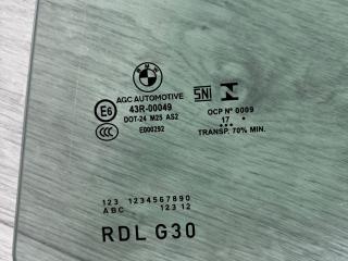 стекло двери задней левой BMW 5 серия G30/G31 (2016 - 2020), 3.0 л., B58 B30 A, бензин, полный привод, 51377375189