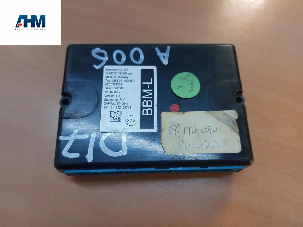 Блок управления BCM (Body Control Module) DAF XF 105 2 поколение 2013, АКПП, белый, правый руль, 1740941 - фото №1