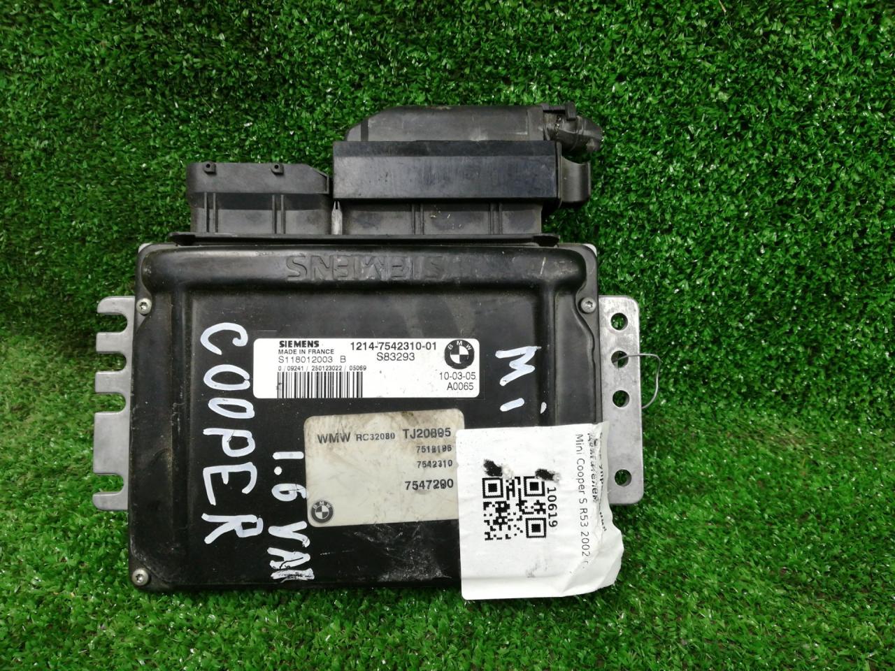 блок управления двигателем Mini Cooper S 1 поколение 2002, 1.6 л., W10 B16 A, бензин, АКПП, хетчбэк 5 дв., S105961001, S118012003B - фото №1