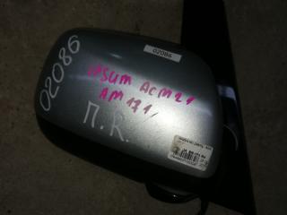 зеркало наружное правое Toyota Avensis Verso 1 поколение [рестайлинг] 2004, 2.0 л., бензин, АКПП, серебристый, минивэн, правый руль