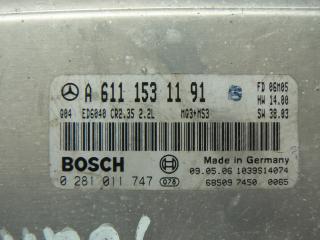блок управления двигателем Mercedes-Benz Sprinter 1 поколение (W901-905) [рестайлинг] 2001, 2.1 л., OM 611.987, дизель, АКПП, A6111531191