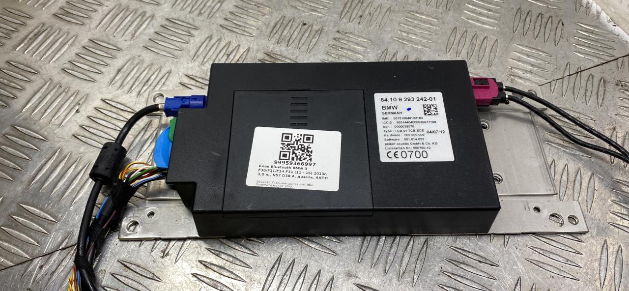 блок Bluetooth BMW 3 серия F30/F31/F34 F31 2014, 3.0 л., N57 D30 A, дизель, АКПП, универсал, задний привод, правый руль, 84109293242, 9293242 - фото №1