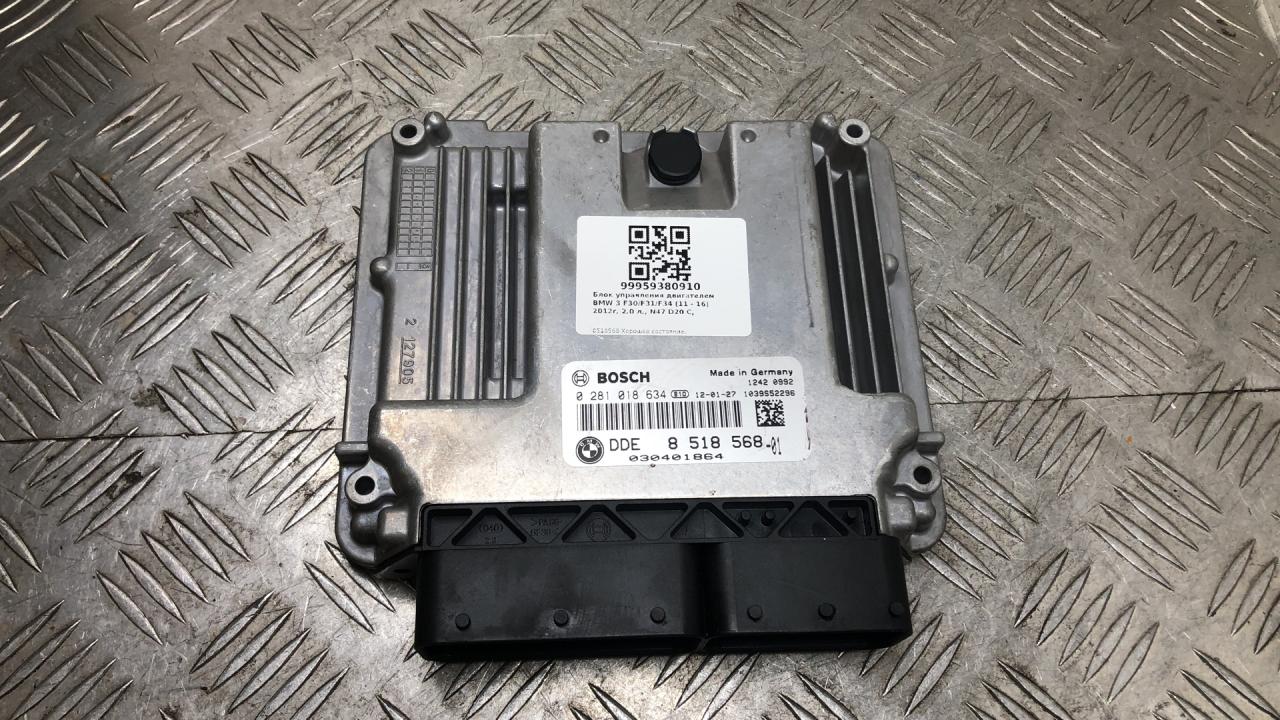 блок управления двигателем BMW 3 серия F30/F31/F34 2013, 2.0 л., N47 D20 C, дизель, МКПП, black sapphire metallic (475), седан, задний привод, правый руль, 13618518568, 8518568 - фото №1