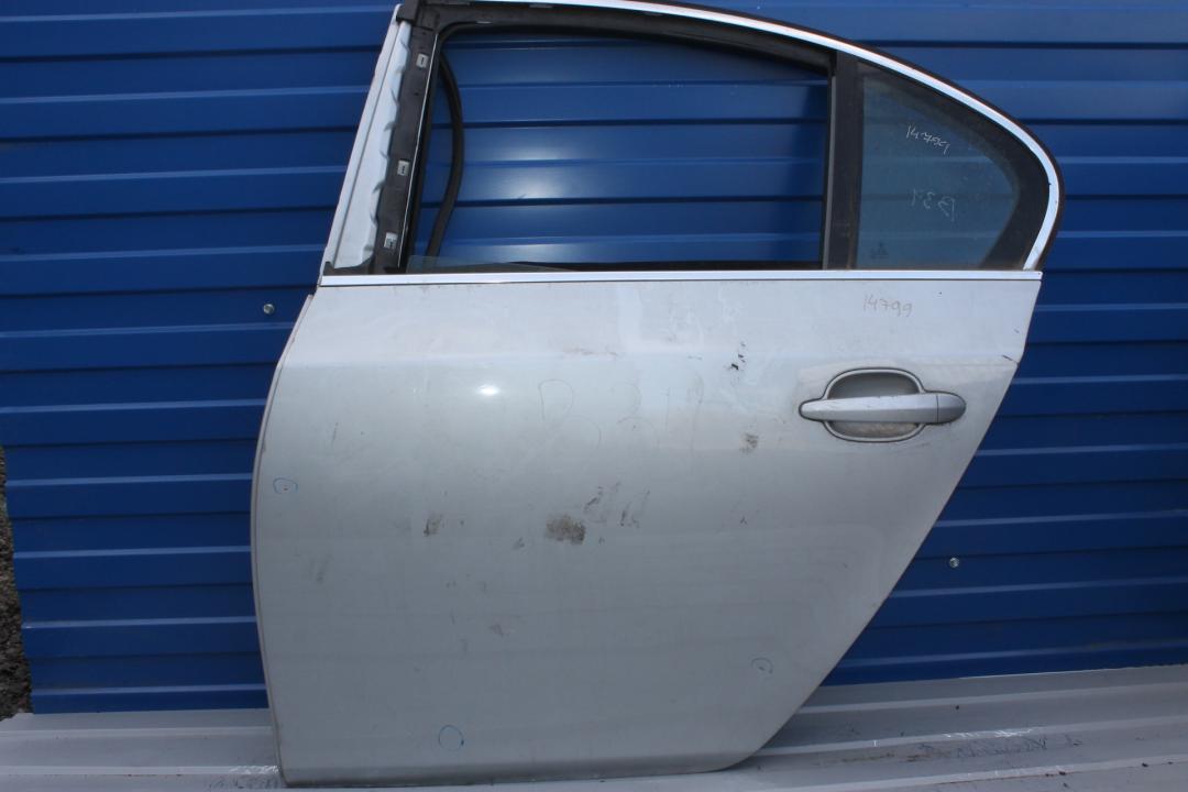 дверь задняя левая BMW 5 серия E60/E61 2005, серебро, седан - фото №1