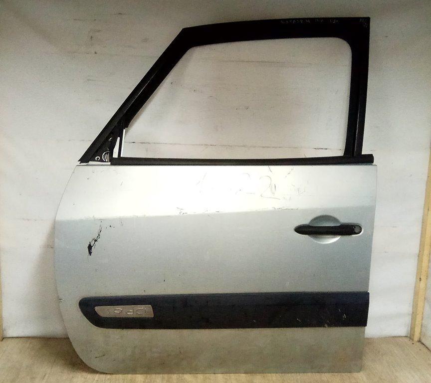 дверь передняя левая Renault Espace 4 поколение 2003, серебристый, 7751473077 - фото №1