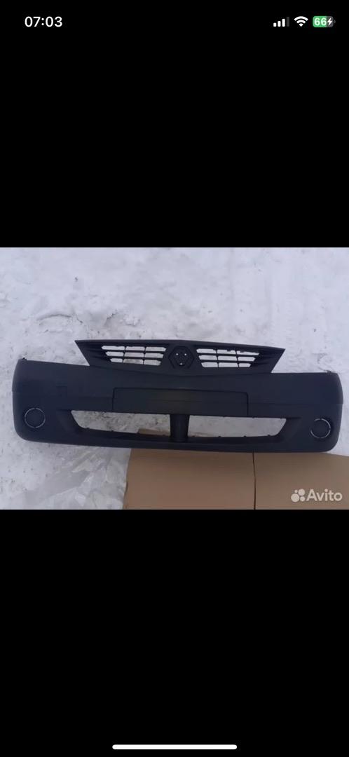 бампер передний Renault Logan 1 поколение 2005, седан, 6001549907 - фото №1