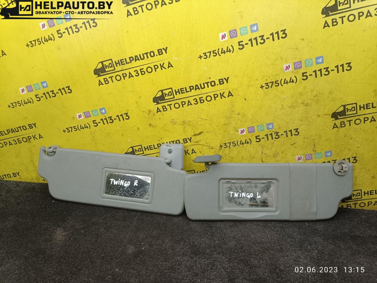 козырек солнцезащитный Renault Twingo 1 поколение 1998, 1.2 л., бензин, МКПП, зелёный металлик, хетчбэк 3 дв. - фото №1