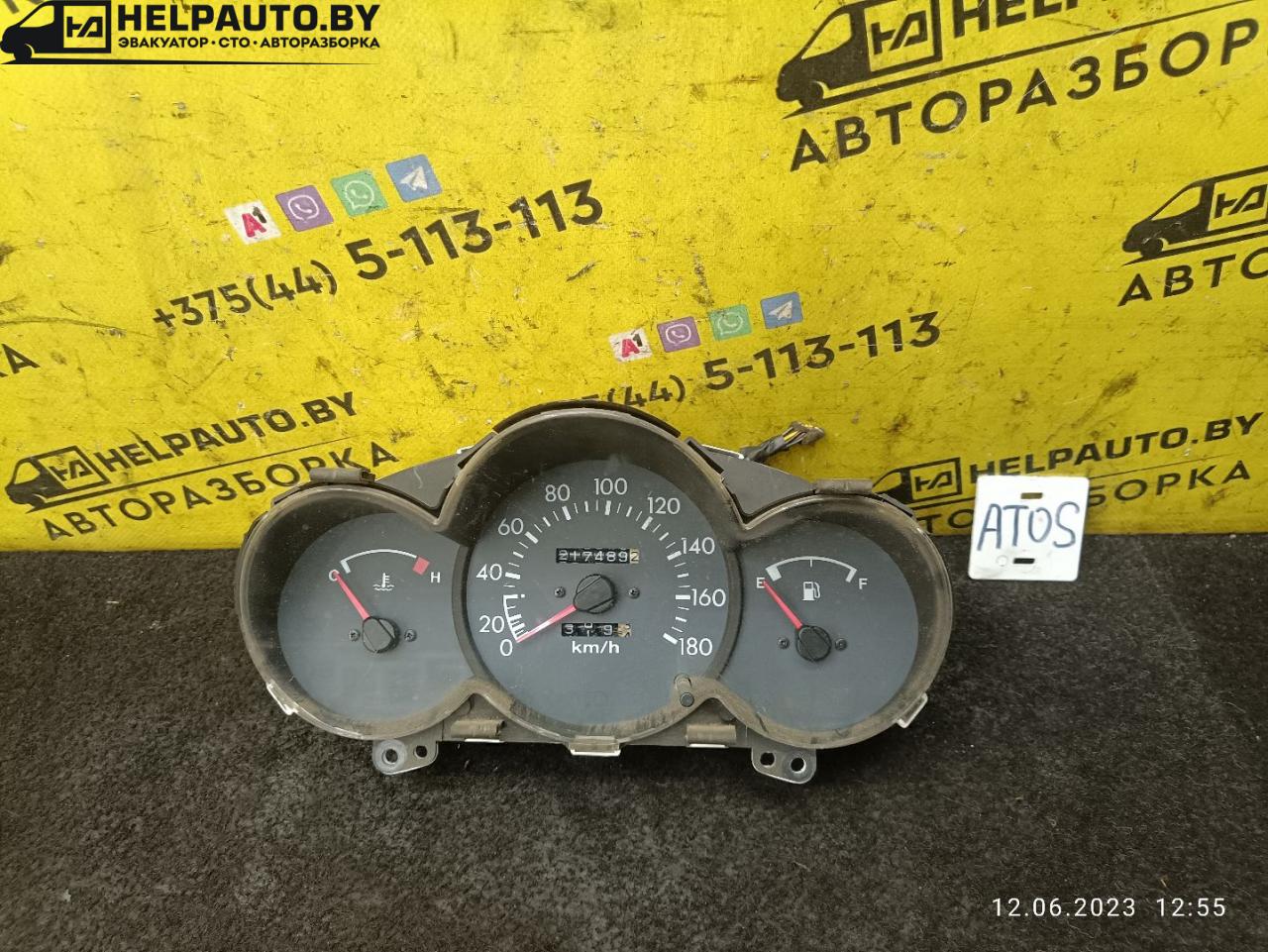 щиток приборов (приборная панель) Hyundai Atos 1 поколение 2000, 1.0 л., G4HC, бензин, МКПП, черный, хетчбэк 5 дв. - фото №1